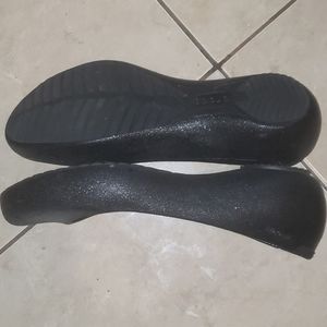 Black sparkly Croc flats